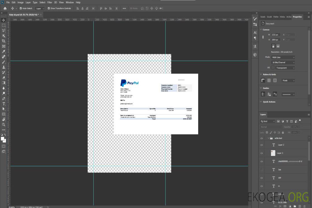 Facture PayPal aux États , Unis template Facture PayPal aux États , Unis template